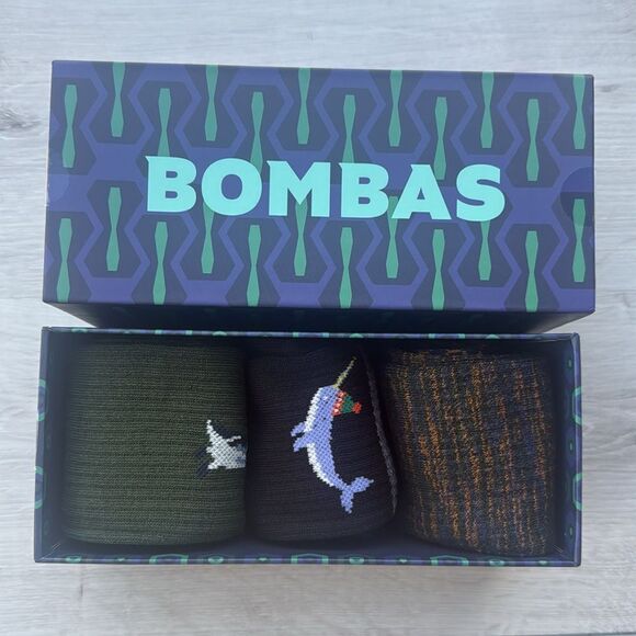 Bombas Men's Winter Calf Sock 3-Pack Gift Box Large NWT in packaging - Picture 6 of 7